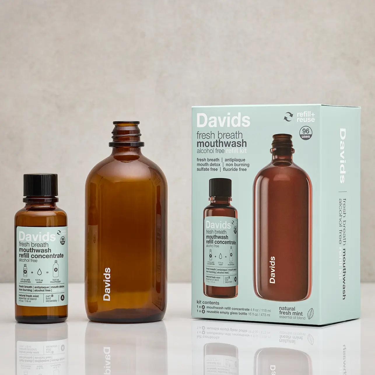 Davids • Hydroxi™ Fresh Breath Mouthwash - Natural Fresh Mint